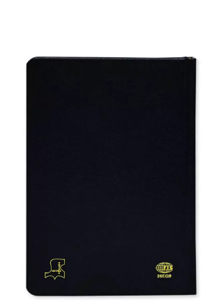 FIS A5 Diary 2024 (English) Golden Bonded Leather, Black - FSDI26EGB24BK