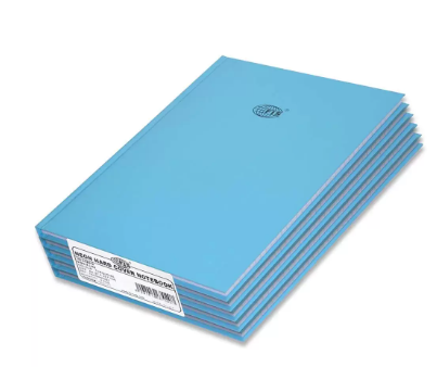 5-Piece FIS Neon Hard Cover Notebook Single Line A4, 100-Sheets, Turquoise - FSNBA4N220