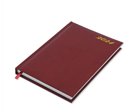 Fis 2024 A5 Diary,Vinyl, English 1 Side Padded Maroon -FSDI18E24MR