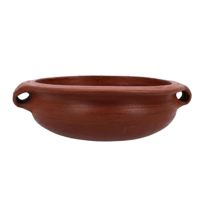 Uruli Chatti With Handle, Handmade Clay Cookware, RF10587 | Can Be Used On Gas Stove Or Open Fire | Natural Clay Pot/ Earthen Pot For Curry, Sambar, Rice & Dessert