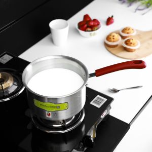 Royalford 20Cm Milk Pan With Lid - Aluminium - Silver