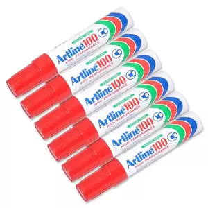 Artline Jumbo Marker, Pack of 12, Ek-100 7.5-12.0 Water Proof, Red - ARMK100XFRE