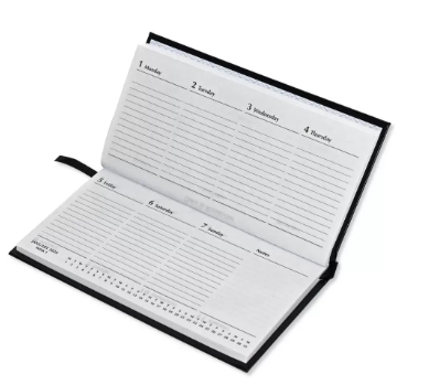 Fis 2024 Slim English Diary Vinyl Hard Cover Black -FSDI51E24BK