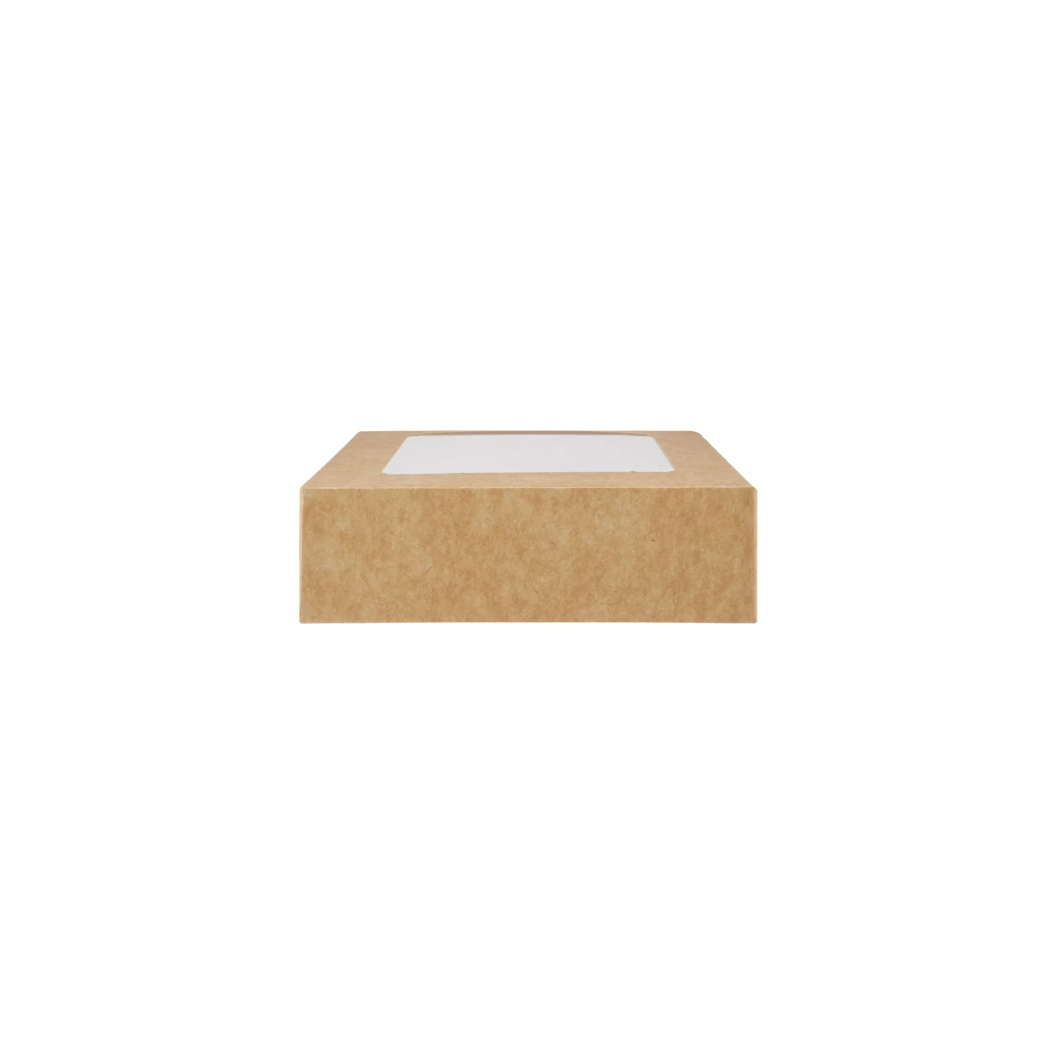 Kraft Square Salad Box with Window 12.5x12.5x5 Cm 250 Pieces