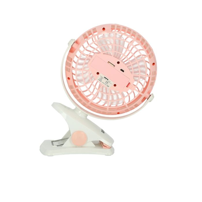 Geepas Rechargeable Clip Convertible Table 18650mAh -Top & Clip Fan - Two Quiet Speeds - Ideal For The Home, Office, Dorm & More, Comes With Led Lights | 2 Years Warranty
