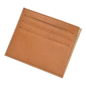 FIS Italian PU Soft Cover Stiched Slim Wallet Polyurethane For Unisex, Two Side open 6 ID Card Pockets, Size 8 x 10.5 cm, Brown Colour - FSPQSW13