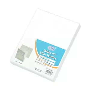 FIS Italian PU Soft Cover Stiched Slim Wallet Polyurethane For Unisex, Two Side open 6 ID Card Pockets, Size 8 x 10.5 cm, Grey Colour - FSPQSW16