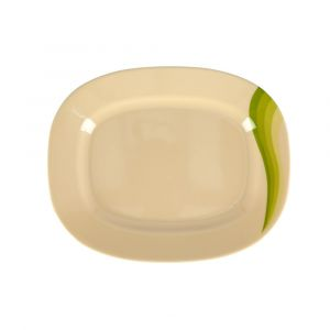 Royalford 14" Melamine Ware Super Rays Oval Plate - Melamine - Beige - 6294020016606