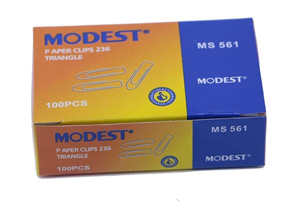 Modest Steel Triangle Paper Clip, 236,100's, 50mm