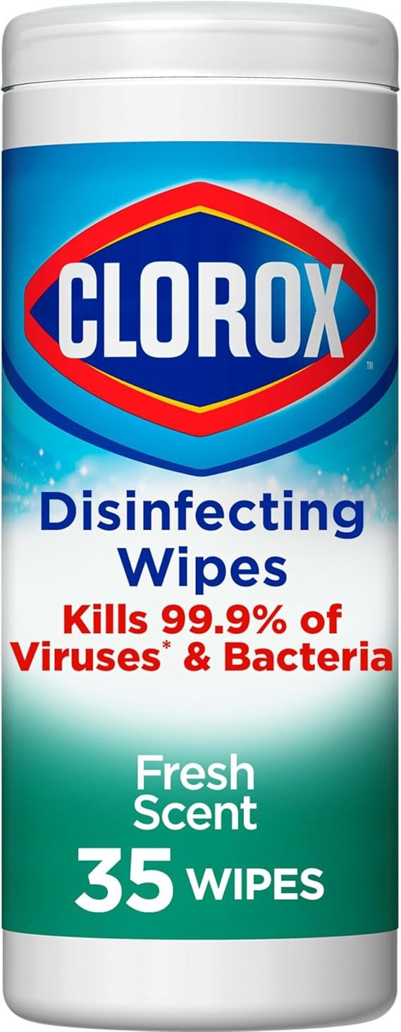 Clorox Disinfecting Wipes, 35 Wet Wipes, Fresh Scent, Kills 99.9% of Viruses and Bacteria, Bleach Free
