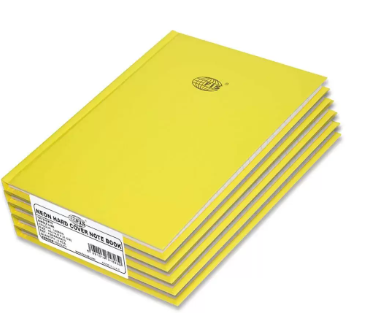 5-Piece FIS Neon Hard Cover Notebook Single Line A5, 100-Sheets, Lemon - FSNBA5N210