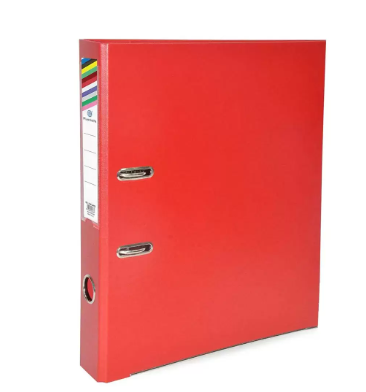 Pack of 50 Pieces Pieces Lever Arch File Folder With Slide-In Plate Red