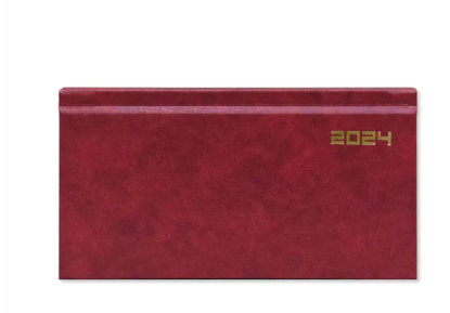 Fis 2024 Slim English Diary Vinyl Hard Cover Maroon -FSDI51E24MR