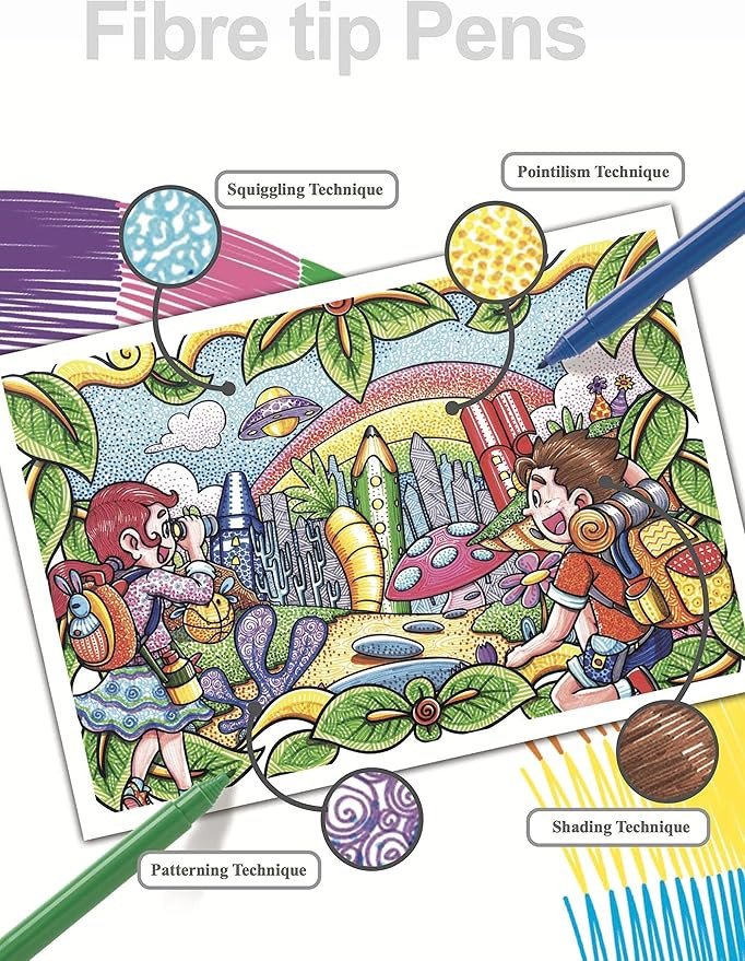 Faber-Castell Fibre-Tip Colour Markers 12 Colors