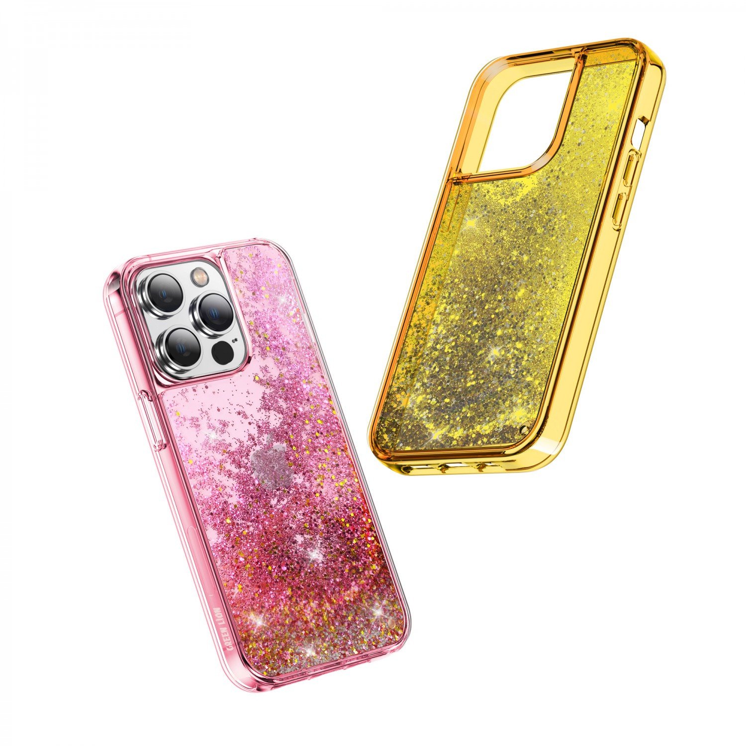 Green Happiness 3D Glitter Resin Case for iPhone 14 Pro ( 6.1" ) - Assorted colour