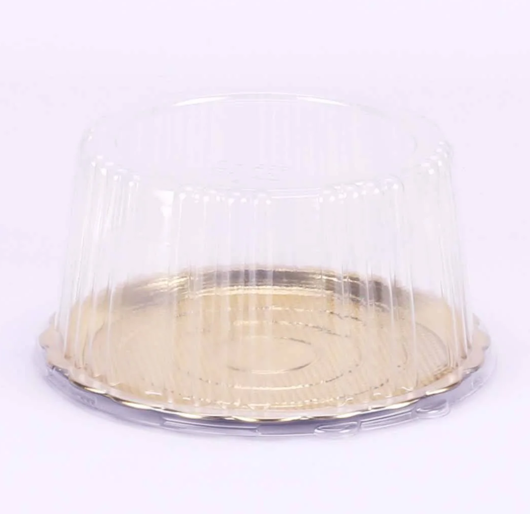 Gold Base Round Cake Container With Lid(20 Cm)