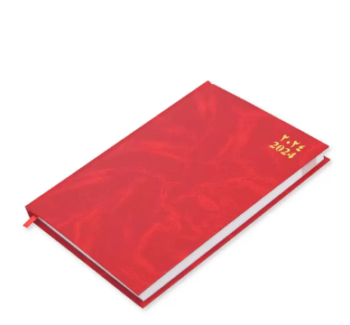 FIS 2024 Agenda Diary Arabic/English Vinyl Hard Cover, Red - FSDI75AEV24RE
