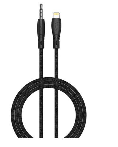Pawa Nylon Braided Lightning to 3.5mm Audio Cable-black
