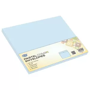 FIS Color Envelopes Peel & Seal, Pastel Colors, Pack of 50 Pcs. Blue Color, C4 (229 x 324 mm), 80 GSM - FSEC8042PBL50