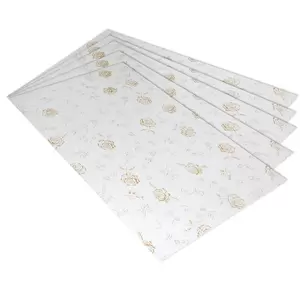 20-Piece FIS Gift Wrapping Paper 35gsm 50X70cm, White/Gold - FSGF02