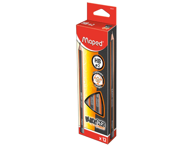 Maped MD-854021 Black Peps Jumbo Pencil, 12pcs/box