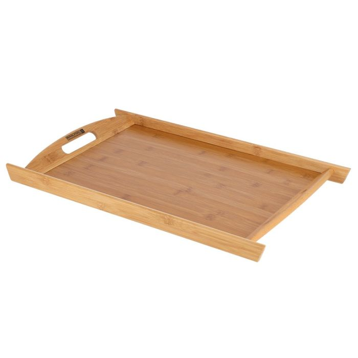 Bamboo Tray -Serving Platters/Breakfast Tray - Lightweight, Eco-Friendly & Durable - Perfect For Bed Breakfast Tea Serving Tray - Multi-Functional Serving Tray With Handles (45x29x4.8 Cm)