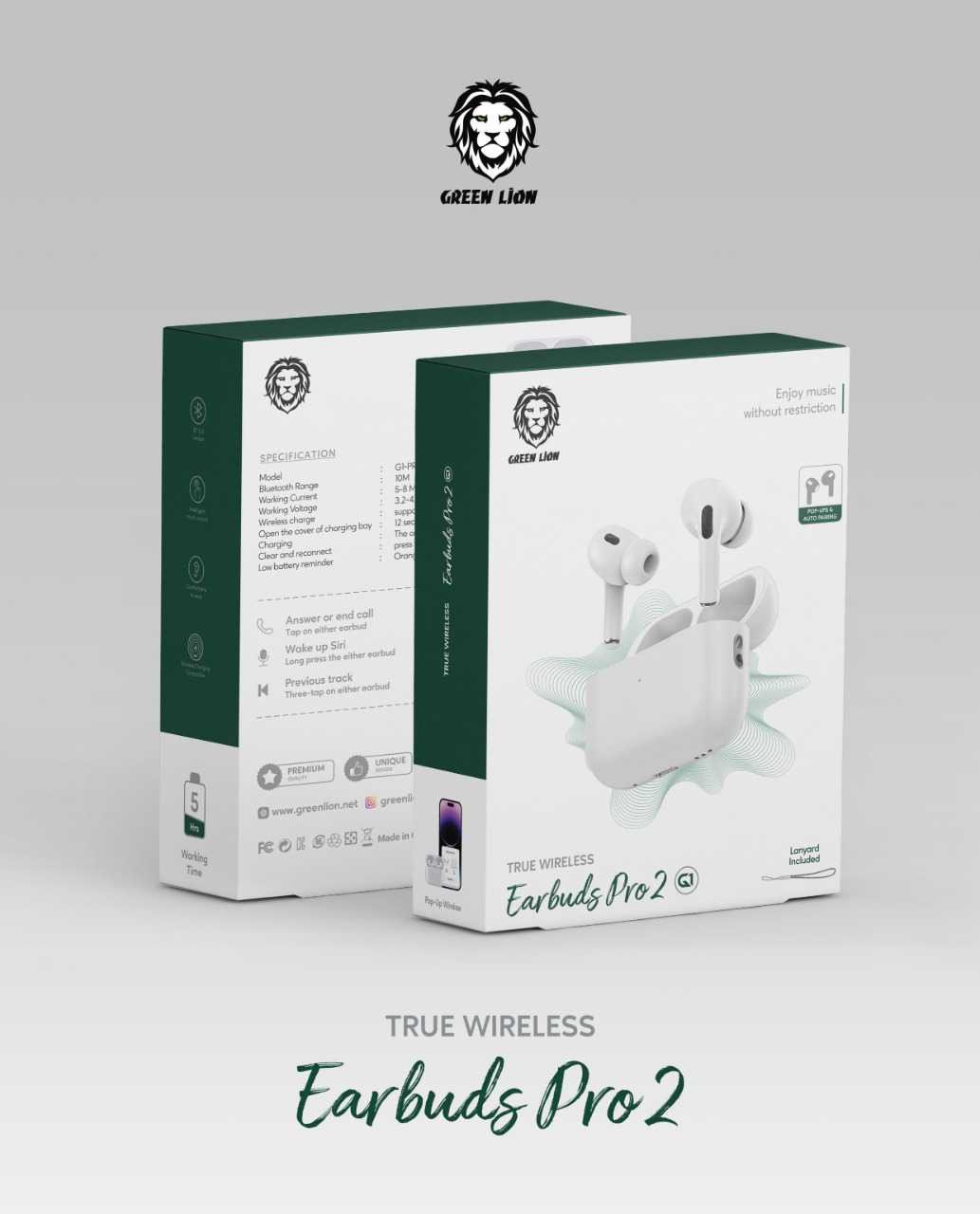 Green True Wireless Earbuds Pro 2-G1 - White