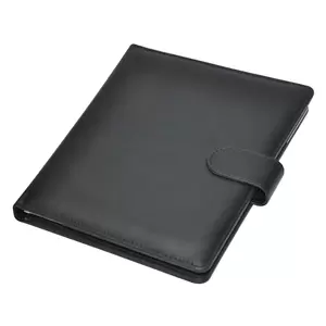 FIS Executive Folder Italian PU Cover With Writing Pad, Black Color, Ivory Paper, Single Ruled, 80 Sheets with Gift Box, 18 x 23 cm Size - FSGT1823PUWBK