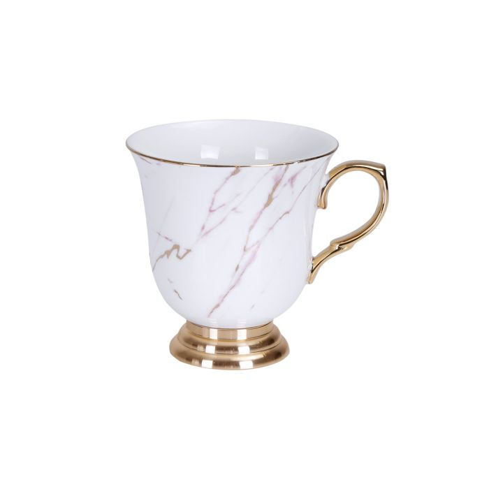 Royalford RF9639 12 Pcs Porcelain Tea Cups With Saucer 44.5cm*26.5cm*8.5cm - Made Up Of High Quality Material For Regular Use Heat Resistant | Dishwasher Safe | Ideal For Tea, Coffee, Latte, Cappuccin