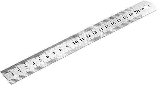 20 cm Metal Ruler, Double Sided Stainless Steel Scale for School, Office, Home, Architect, Engineers, Craft Supplies