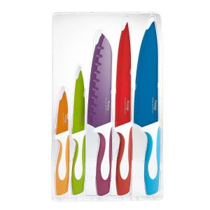Prestige 5 Pieces Vibro Kitchen Knives Set - Stainless Steel - Multicolor