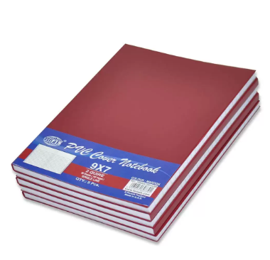 5-Piece FIS PVC Cover Notebook 9X7 Inch, 2-Quires Maroon - FSNB9X72QPVCMR