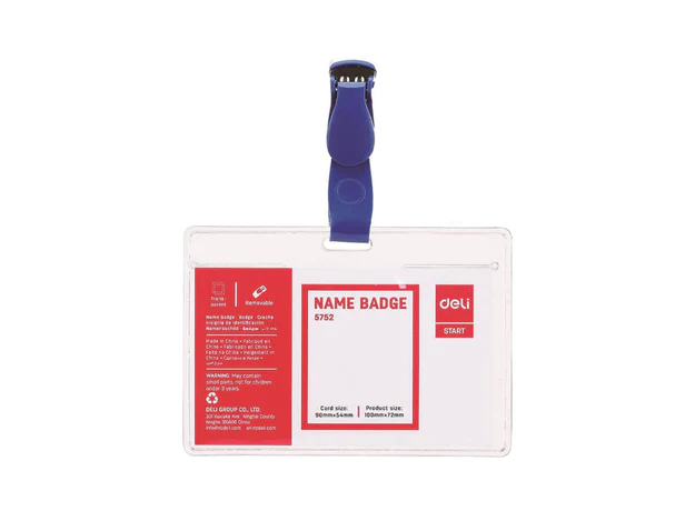 Deli PVC Across ID Pass Holder with Clip, 50pcs/box [E5752]