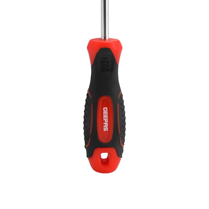 Geepas Precision Screwdriver - Phillips Screwdriver With Soft Grip Rubber Insulated Ergonomic Handle - CR-V Build, Magnetic Tip And Hanging Hole For Easy Carry - Bicolored Red/Black - (PH1x125mm)