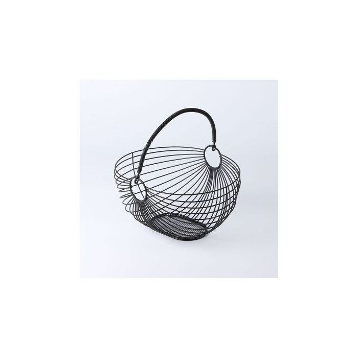 Fruit Basket, Hammock Design Fruit Bowl, RF11132 | Fruit Bowl For Kitchen Counter | Metal Wire Countertop Fruit Holder | Black Modern Home Storage Decor Stand