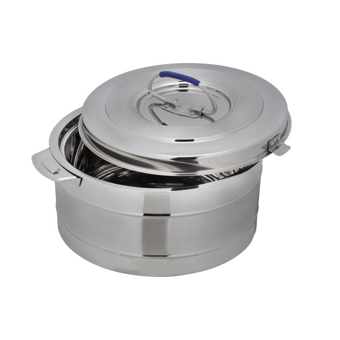Delta Double Wall Stainless Steel Hot Pot, 11L Pot, RF10545 | Firm Twist Lock & Strong Handles With Heavy-Duty Rivets | Steel Serving Pot, Roti Serving Pot, Chapati Dabba