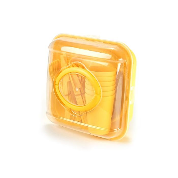 Royalford 32-Piece Charizma Picnic Set| RF10797| Reusable Plate And Glass Set| Outdoor Tableware| Reusable Cutlery| Suitable For Outdoor Picnic, Camping And Other Activities