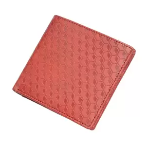 FIS Italian PU Bifold Design Wallets Polyurethane For Men, ID Card Window, 6 Card Slots, 2 Sideways Pockets, Divided Bill Compartments, Maroon Colour, Closed Size 100 x 105 mm - FSPQMRD3