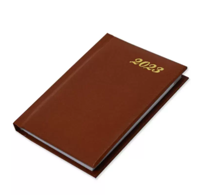 Fis 2023 Pocket Diary English Vinyl 1Side Padded Brown -FSDI10EN23BR