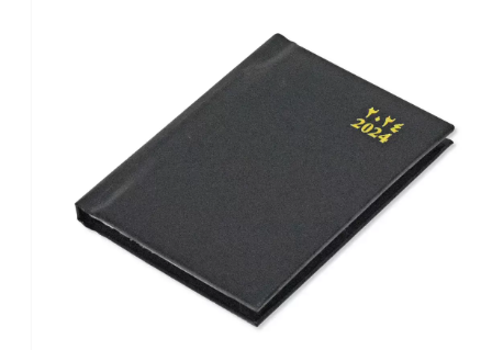 FIS 2024 Pocket Diary Arabic English Vinyl 1 Side Padded Week View Black -FSDI12AE24BK