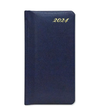 FIS 2024 Golden Slim Diary Bonded Leather (English/French) Blue - FSDI59EFGB24BL