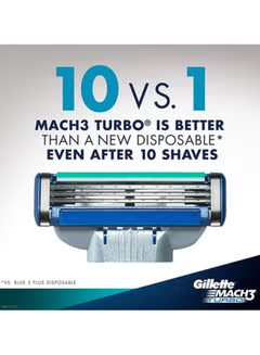 MACH3 Turbo, 4-Blades Razor, Grey/Silver/Blue