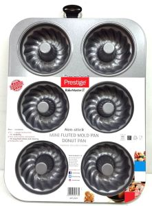Prestige Bakemaster 2 Non Stick Mini Fluted Mold Pan - Aluminium - Grey