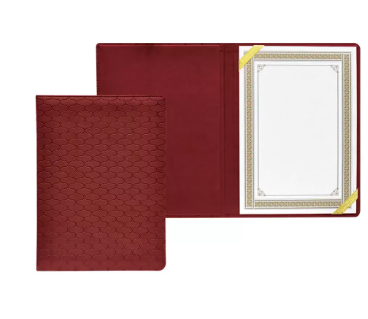 FIS Executive Italian PU Certificate Folders with A4 Certificate and Gift Box