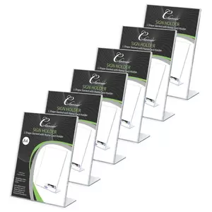 FIS L-Shape Slanted Signholder With Name Card Holder, A4 Pack of 6 Pieces -FSNA1304-6