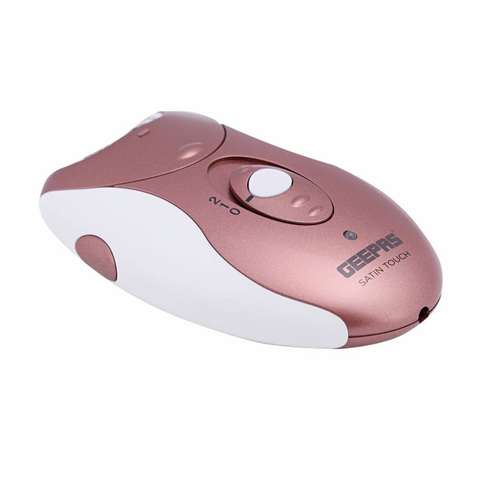 Geepas Rechargeable Ladies Epilator Set - For Removing Unwanted Hair, 0-1-2 Different Speeds, Adaptor, 0.2A, Smart Light And 2-Year Warranty