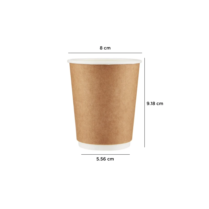 Kraft Double Wall Paper Cups 8oz