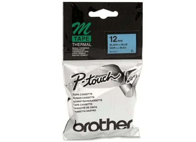Brother P-touch 12mm MK-531 Tape, Black on Blue