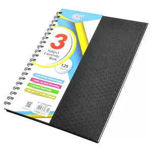 FIS Italian PU Spiral Cover University Books, 120 Sheets, 3 Subject, 8.5 x 11 Inch Size - FSUBPU3SBKD3
