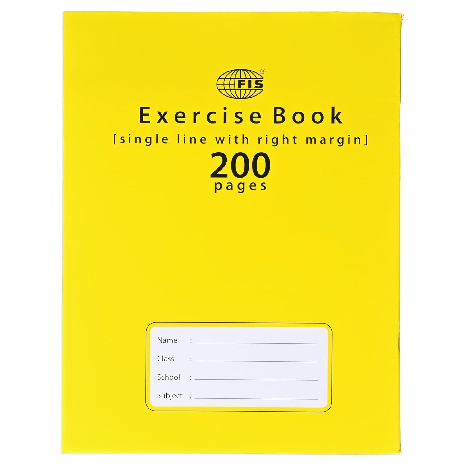 FIS Exercise Book A5 200 Pages Single Line with Right Margin